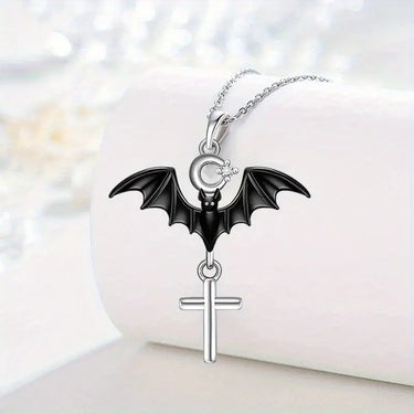 Cross Bat Pendant Necklace